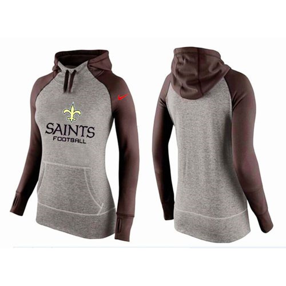 Women's New Orleans Saints Performance Hoodie Grey & Brown