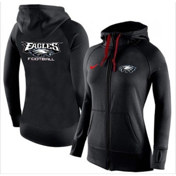 Women's Philadelphia Eagles Full-Zip Performance Hoodie Black Women's Philadelphia Eagles Full-Zip Performance Hoodie Black