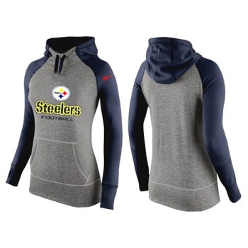 Women's Pittsburgh Steelers Performance Hoodie Grey & Dark Blue_2 Women's Pittsburgh Steelers Performance Hoodie Grey & Dark Blue_2
