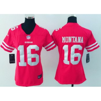 Women's San Francisco 49ers #16 Joe Montana Red Vapor Untouchable Limited Stitched NFL Jersey Women's San Francisco 49ers #16 Joe Montana Red Vapor Untouchable Limited Stitched NFL Jersey