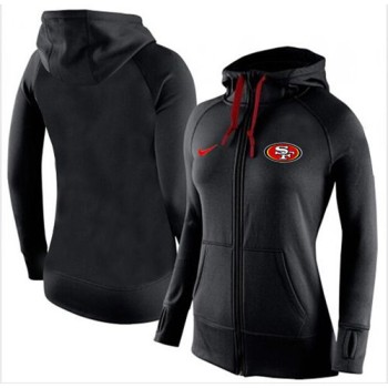 Women's San Francisco 49ers Full-Zip Performance Hoodie Black Women's San Francisco 49ers Full-Zip Performance Hoodie Black