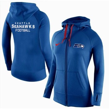 Women's Seattle Seahawks Full-Zip Performance Hoodie Blue Women's Seattle Seahawks Full-Zip Performance Hoodie Blue