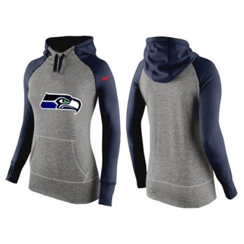 Women's Seattle Seahawks Performance Hoodie Grey & Dark Blue_3 Women's Seattle Seahawks Performance Hoodie Grey & Dark Blue_3