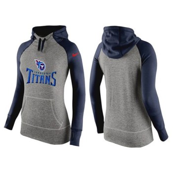 Women's Tennessee Titans Performance Hoodie Grey & Dark Blue_1