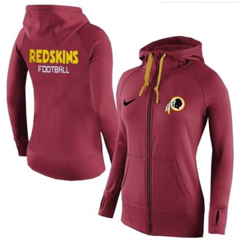 Women's Washington Redskins Full-Zip Performance Hoodie Red_1 Women's Washington Redskins Full-Zip Performance Hoodie Red_1