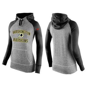 Women's Washington Redskins Performance Hoodie Grey & Black_2 Women's Washington Redskins Performance Hoodie Grey & Black_2