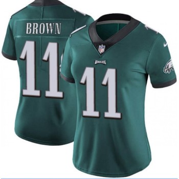 Women's Philadelphia Eagles #11 A.J. Brown Green Vapor Untouchable Limited Stitched Football Jersey(Run Small) Women's Philadelphia Eagles #11 A.J. Brown Green Vapor Untouchable Limited Stitched Football Jersey(Run Small)