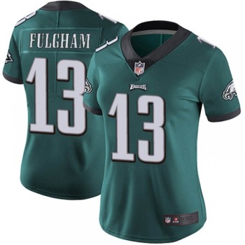 Women's Philadelphia Eagles #13 Travis Fulgham Green Vapor Untouchable Limited Stitched NFL Jersey(Run Small) Women's Philadelphia Eagles #13 Travis Fulgham Green Vapor Untouchable Limited Stitched NFL Jersey(Run Small)