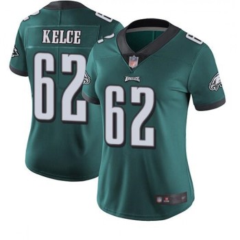 Women's Philadelphia Eagles #62 Jason Kelce Green Vapor Untouchable Limited Stitched NFL Jersey(Run Small) Women's Philadelphia Eagles #62 Jason Kelce Green Vapor Untouchable Limited Stitched NFL Jersey(Run Small)