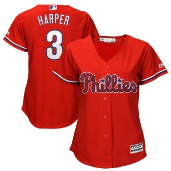 Women's Philadelphia Phillies #3 Bryce Harper Red Cool Base Stitched MLB Jersey(Run Small) Women's Philadelphia Phillies #3 Bryce Harper Red Cool Base Stitched MLB Jersey(Run Small)