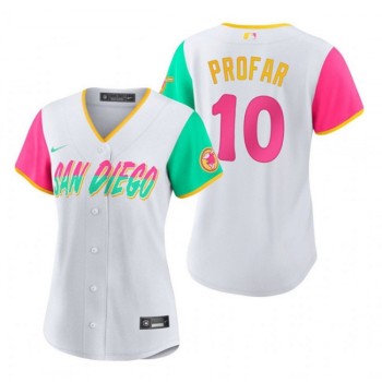 Women's San Diego Padres #10 Jurickson Profar 2022 White City Connect Cool Base Stitched Baseball Jersey(Run Small) Women's San Diego Padres #10 Jurickson Profar 2022 White City Connect Cool Base Stitched Baseball Jersey(Run Small)