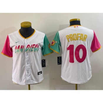 Women's San Diego Padres #10 Jurickson Profar White City Connect Stitched Baseball Jersey(Run Small) Women's San Diego Padres #10 Jurickson Profar White City Connect Stitched Baseball Jersey(Run Small)