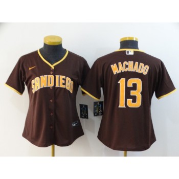 Women's San Diego Padres #13 Manny Machado Brown Cool Base Stitched MLB Jersey(Run Small) Women's San Diego Padres #13 Manny Machado Brown Cool Base Stitched MLB Jersey(Run Small)
