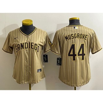 Women's San Diego Padres #44 Joe Musgrove Brown Cool Base Stitched Baseball Jersey(Run Small) Women's San Diego Padres #44 Joe Musgrove Brown Cool Base Stitched Baseball Jersey(Run Small)