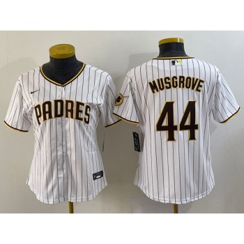 Women's San Diego Padres #44 Joe Musgrove White Stitched Baseball Jersey(Run Small) Women's San Diego Padres #44 Joe Musgrove White Stitched Baseball Jersey(Run Small)