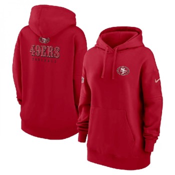 Women's San Francisco 49ers Red Sideline Club Fleece Pullover Hoodie(Run Small) Women's San Francisco 49ers Red Sideline Club Fleece Pullover Hoodie(Run Small)