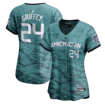 Women's Seattle Mariners #24 Ken Griffey Jr. Teal 2023 All-star Stitched Baseball Jersey(Run Small) Women's Seattle Mariners #24 Ken Griffey Jr. Teal 2023 All-star Stitched Baseball Jersey(Run Small)
