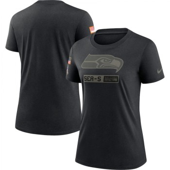 Women's Seattle Seahawks 2020 Black Salute To Service Performance T-Shirt (Run Small) (Run Small) Women's Seattle Seahawks 2020 Black Salute To Service Performance T-Shirt (Run Small) (Run Small)