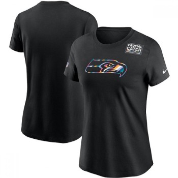 Women's Seattle Seahawks 2020 Black Sideline Crucial Catch Performance T-Shirt(Run Small) Women's Seattle Seahawks 2020 Black Sideline Crucial Catch Performance T-Shirt(Run Small)