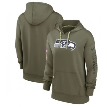 Women's Seattle Seahawks 2022 Olive Salute to Service Therma Performance Pullover Hoodie(Run Small) Women's Seattle Seahawks 2022 Olive Salute to Service Therma Performance Pullover Hoodie(Run Small)