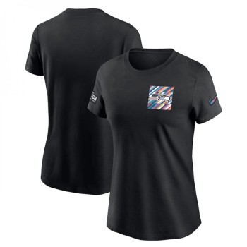 Women's Seattle Seahawks Black 2023 Crucial Catch Sideline Tri-Blend T-Shirt(Run Small) Women's Seattle Seahawks Black 2023 Crucial Catch Sideline Tri-Blend T-Shirt(Run Small)