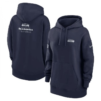 Women's Seattle Seahawks Navy Sideline Club Fleece Pullover Hoodie(Run Small) Women's Seattle Seahawks Navy Sideline Club Fleece Pullover Hoodie(Run Small)