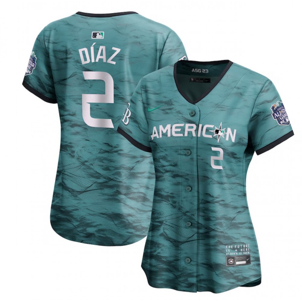 Women's Tampa Bay Rays #2 Yandy Diaz Teal 2023 All-star Stitched Baseball Jersey(Run Small)