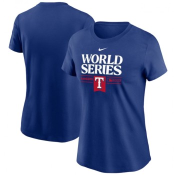 Women's Texas Rangers 2023 Royal World Series Collection Dugout T-Shirt(Run Small) Women's Texas Rangers 2023 Royal World Series Collection Dugout T-Shirt(Run Small)