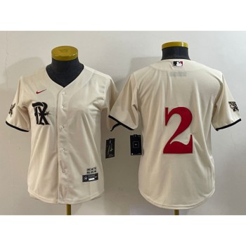 Women's Texas Rangers #2 Marcus Semien Cream 2023 City Connect Stitched Baseball Jersey(Run Small) Women's Texas Rangers #2 Marcus Semien Cream 2023 City Connect Stitched Baseball Jersey(Run Small)