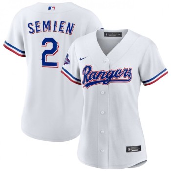 Women's Texas Rangers #2 Marcus Semien White 2023 World Series Champions Stitched Baseball Jersey(Run Small) Women's Texas Rangers #2 Marcus Semien White 2023 World Series Champions Stitched Baseball Jersey(Run Small)