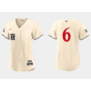 Women's Texas Rangers #6 Josh Jung Cream 2023 City Connect Stitched Baseball Jersey(Run Small) Women's Texas Rangers #6 Josh Jung Cream 2023 City Connect Stitched Baseball Jersey(Run Small)