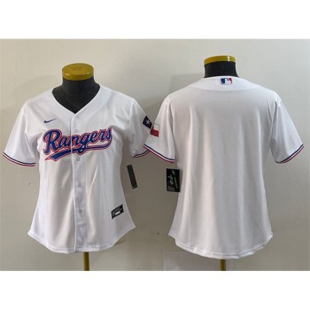 Women's Texas Rangers Blank White With Patch Stitched Baseball Jersey(Run Small) Women's Texas Rangers Blank White With Patch Stitched Baseball Jersey(Run Small)