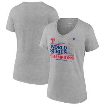 Women's Texas Rangers Heather Gray 2023 World Series Champions Locker Room T-Shirt(Run Small) Women's Texas Rangers Heather Gray 2023 World Series Champions Locker Room T-Shirt(Run Small)