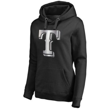 Women's Texas Rangers Platinum Collection Pullover Hoodie Black Women's Texas Rangers Platinum Collection Pullover Hoodie Black