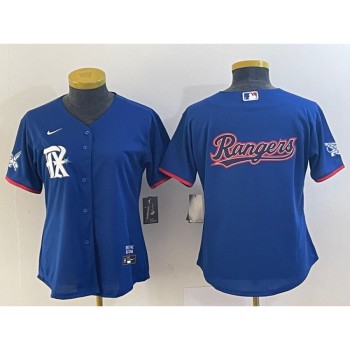 Women's Texas Rangers Royal 2023 City Connect With Patch Stitched Baseball Jersey(Run Small) Women's Texas Rangers Royal 2023 City Connect With Patch Stitched Baseball Jersey(Run Small)