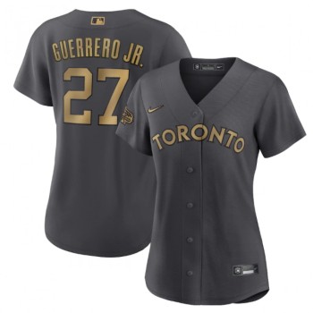 Women's Toronto Blue Jays #27 Vladimir Guerrero Jr. 2022 All-Star Charcoal Stitched Baseball Jersey(Run Small) Women's Toronto Blue Jays #27 Vladimir Guerrero Jr. 2022 All-Star Charcoal Stitched Baseball Jersey(Run Small)