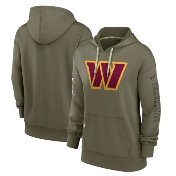 Women's Washington Commanders 2022 Olive Salute to Service Therma Performance Pullover Hoodie(Run Small) Women's Washington Commanders 2022 Olive Salute to Service Therma Performance Pullover Hoodie(Run Small)