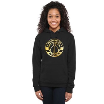 Women's Washington Wizards Gold Collection Pullover Hoodie Black Women's Washington Wizards Gold Collection Pullover Hoodie Black