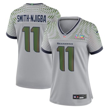 Women's Seattle Seahawks #11 Kenneth Walker III Gray Super Bowl LX Rivalries Collection Game Stitched Jersey Women's Seattle Seahawks #11 Kenneth Walker III Gray Super Bowl LX Rivalries Collection Game Stitched Jersey
