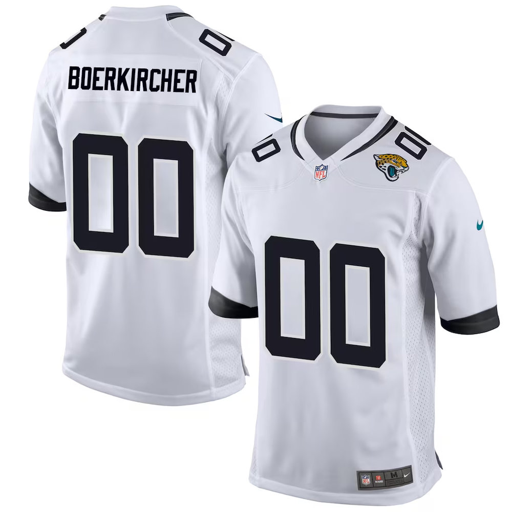 Men's Jacksonville Jaguars Nate Boerkircher White 2026 NFL Draft Game Jersey