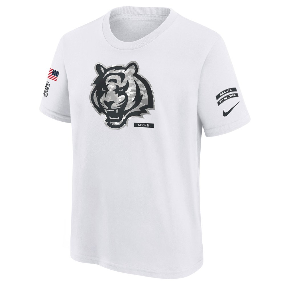 Youth Cincinnati Bengals White 2024 Salute To Service T-Shirt