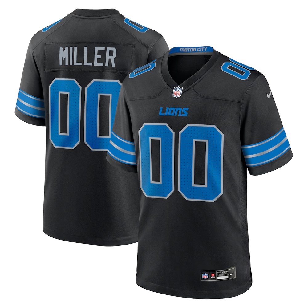 Youth Detroit Lions Blake Miller Black 2026 NFL Draft Game Jersey