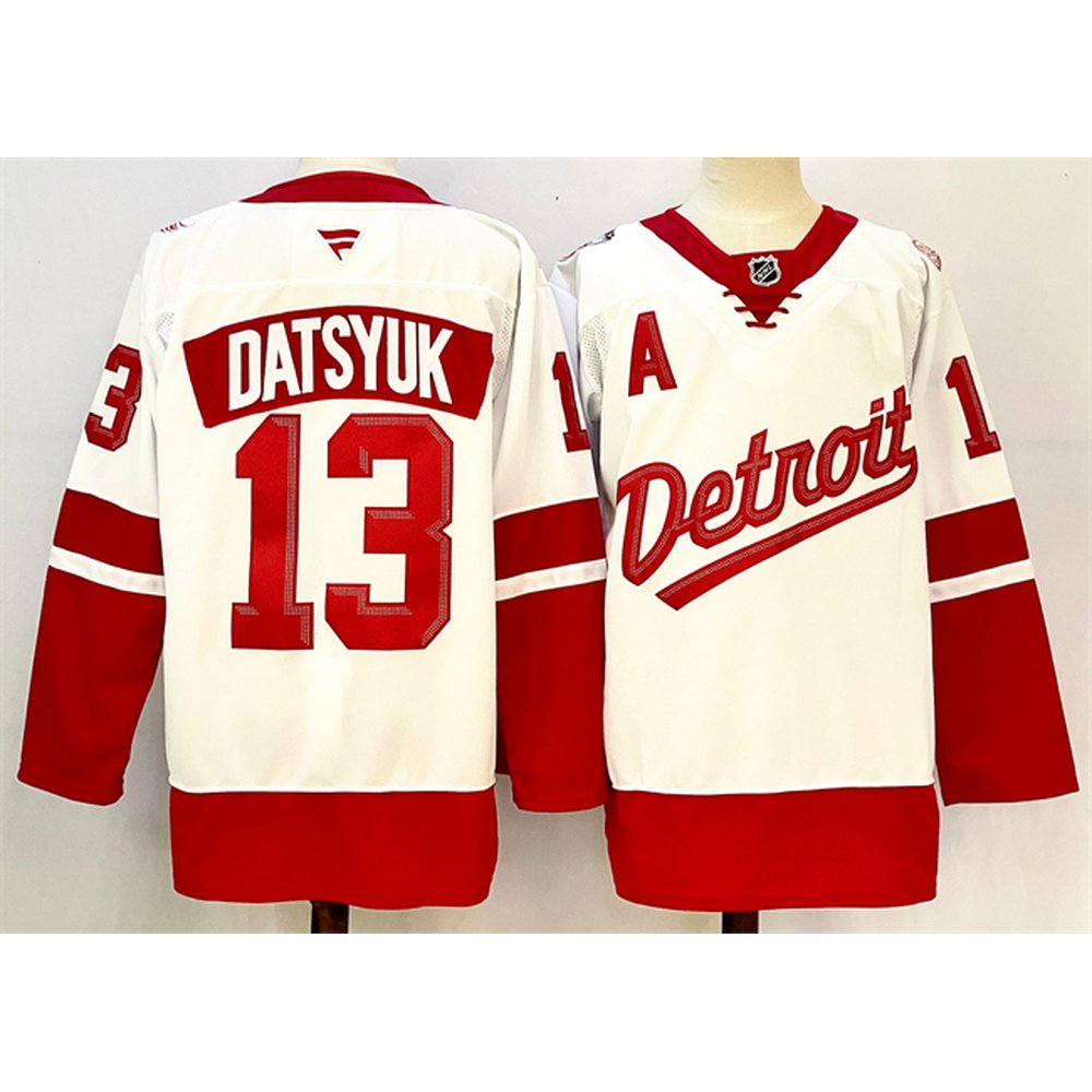Youth Detroit Red Wings #13 Pavel Datsyuk White/Red 2024-25 With A Patch Stitched Jersey Youth Detroit Red Wings #13 Pavel Datsyuk White/Red 2024-25 With A Patch Stitched Jersey