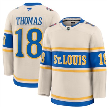 Men's St. Louis Blues #18 Robert Thomas Cream 2024-25 Winter Classic Stitched Hockey Premium Jersey