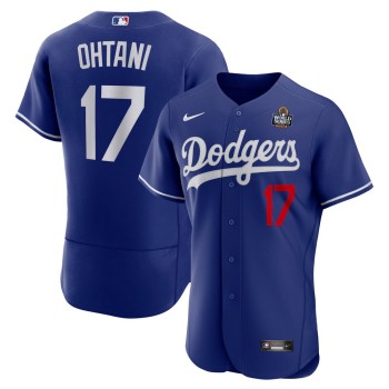 Men's Los Angeles Dodgers #17 Shohei Ohtani Royal 2024 World Series Alternate Authentic Player Jersey Men's Los Angeles Dodgers #17 Shohei Ohtani Royal 2024 World Series Alternate Authentic Player Jersey
