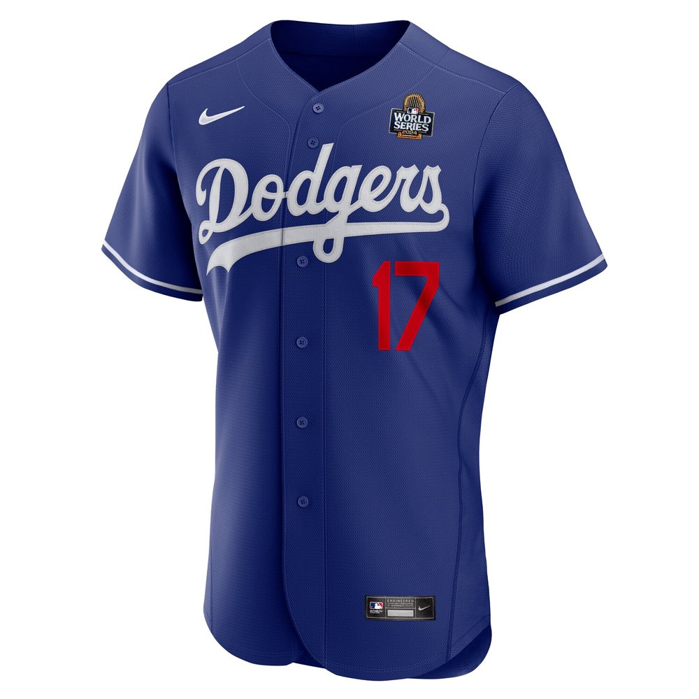 Men's Los Angeles Dodgers #17 Shohei Ohtani Royal 2024 World Series Alternate Authentic Player Jersey Men's Los Angeles Dodgers #17 Shohei Ohtani Royal 2024 World Series Alternate Authentic Player Jersey