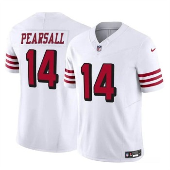 Men's San Francisco 49ers #14 Ricky Pearsall New White 2024 Draft F.U.S.E. Vapor Untouchable Limited Stitched Football Jersey Men's San Francisco 49ers #14 Ricky Pearsall New White 2024 Draft F.U.S.E. Vapor Untouchable Limited Stitched Football Jersey
