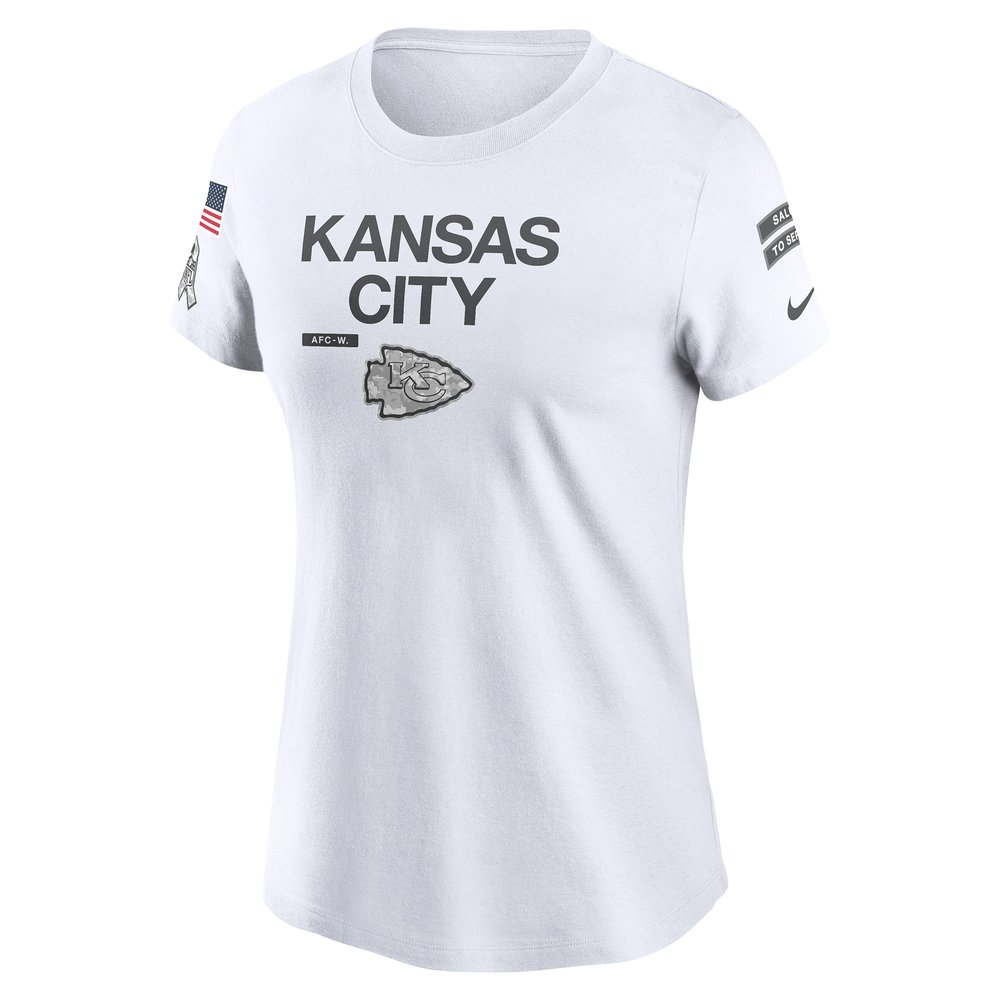 Women's Kansas City Chiefs  White 2024 Salute To Service Legend Performance T-Shirt