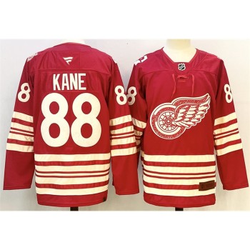 Youth Detroit Red Wings #88 Patrick Kane Red 2025-26 Centennial Premium Stitched Hockey Jersey