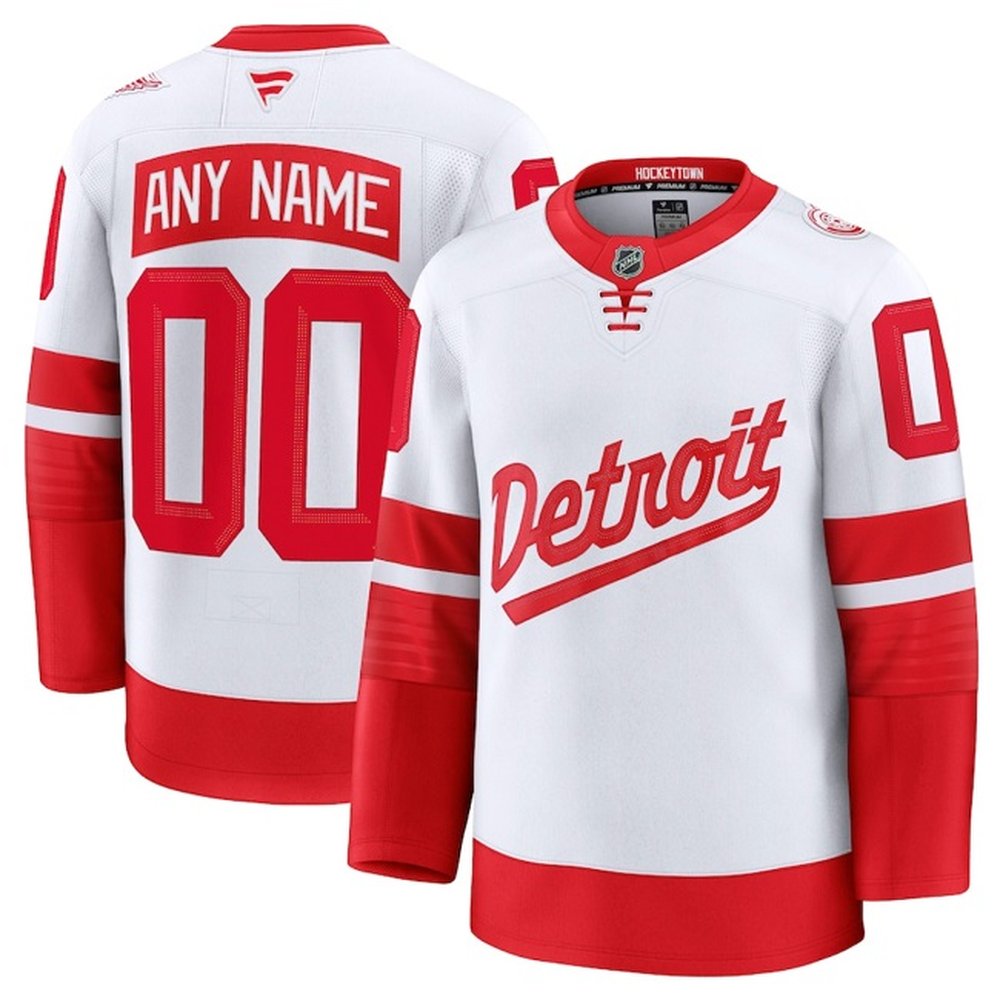 Men's Detroit Red Wings Custom White/Red 2024-25 Stitched Premium Jersey Men's Detroit Red Wings Custom White/Red 2024-25 Stitched Premium Jersey
